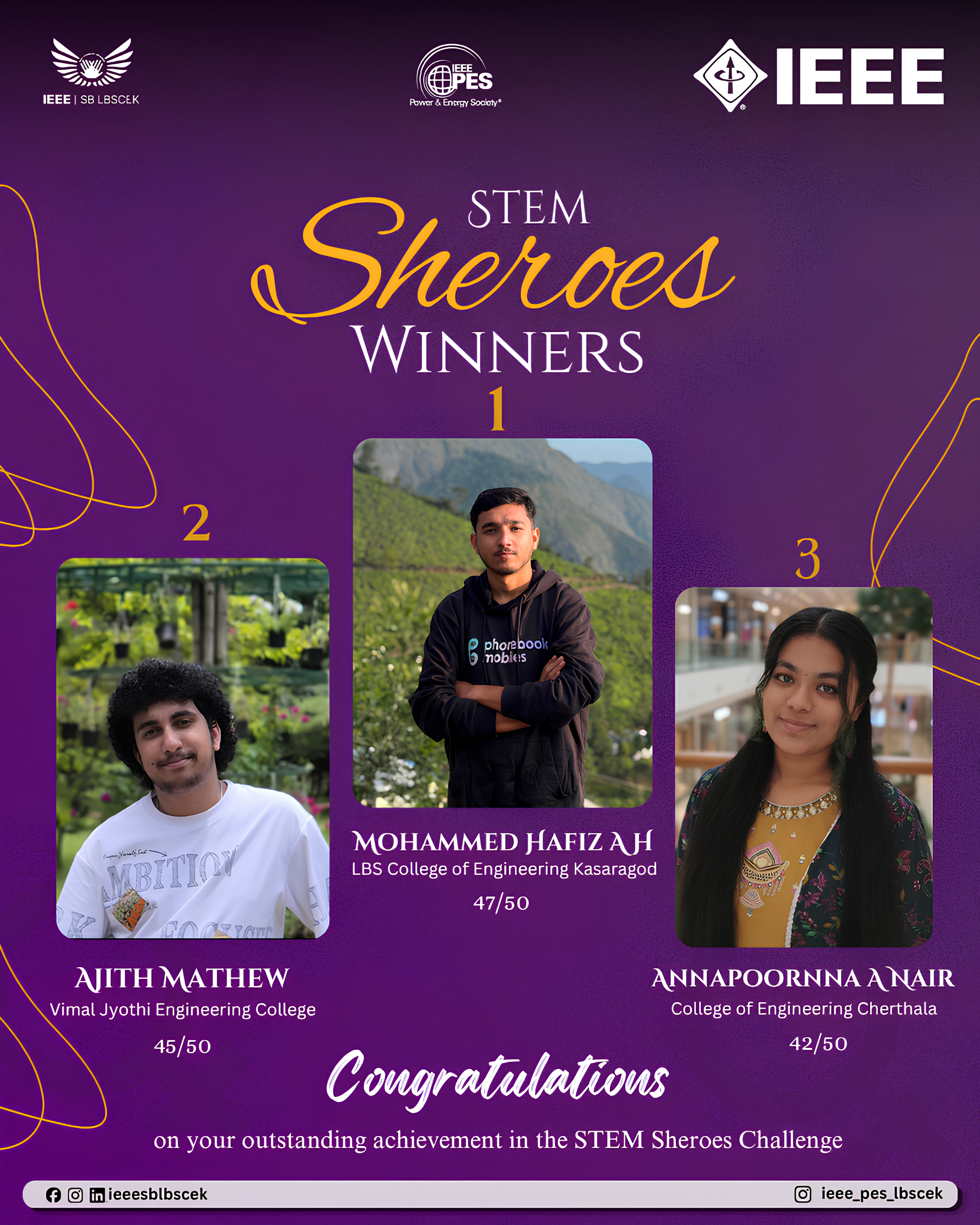 Winner poster — STEM Sheroes Challenge