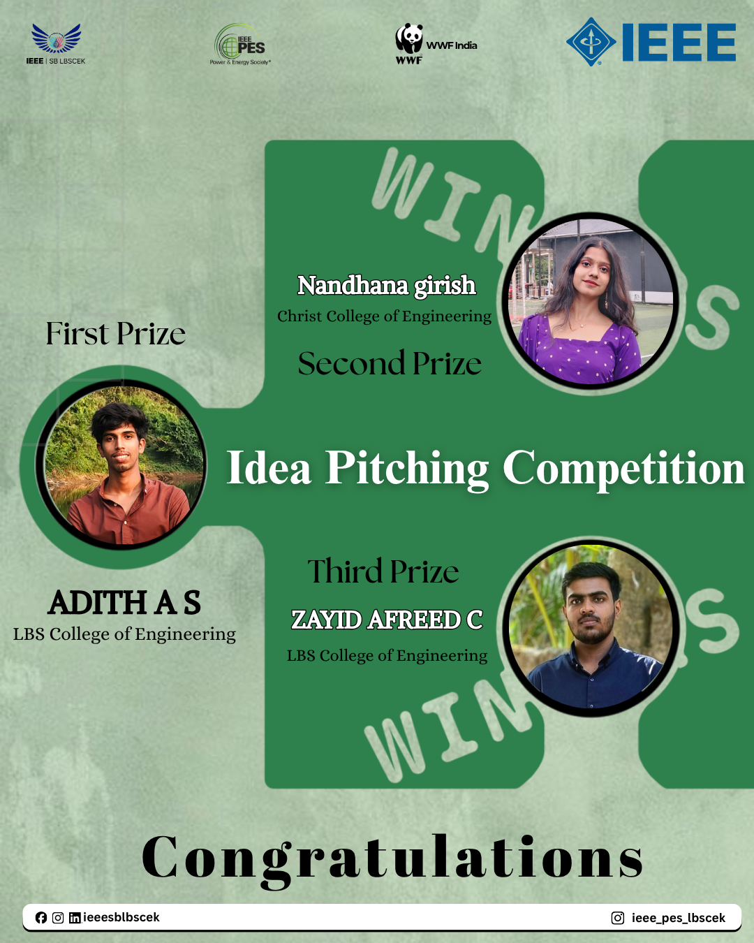 Winner poster — Idea Pitching Competition – "My Energy Saving Idea"
